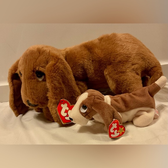 Ty Droopy plush & Tracker beanie baby pair 🐶 - Picture 2 of 12
